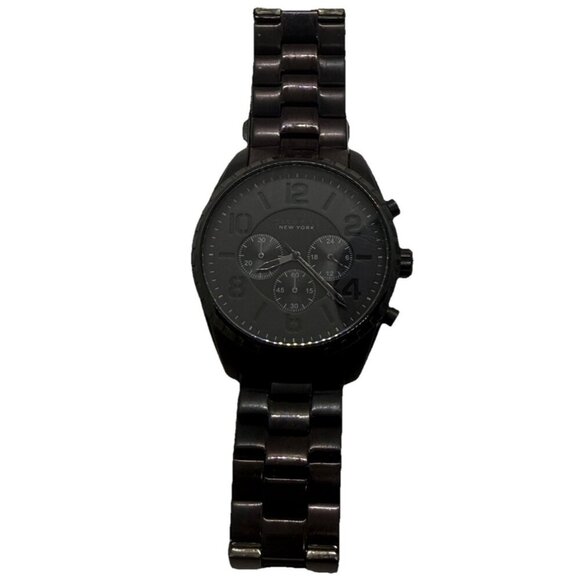 Caravelle New York by Bulova 45B122 Chronograph Quartz Men Watch Black Stainless - Picture 1 of 7